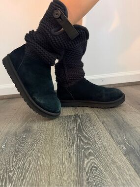 UGG Shaina Sweater Cuff Bootie  Black size 9